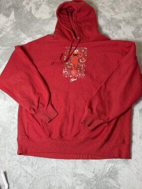 VTG CHAMPION Reverse Weave Hoodie Womens 2XL Red ELMO Pullover Streetwear